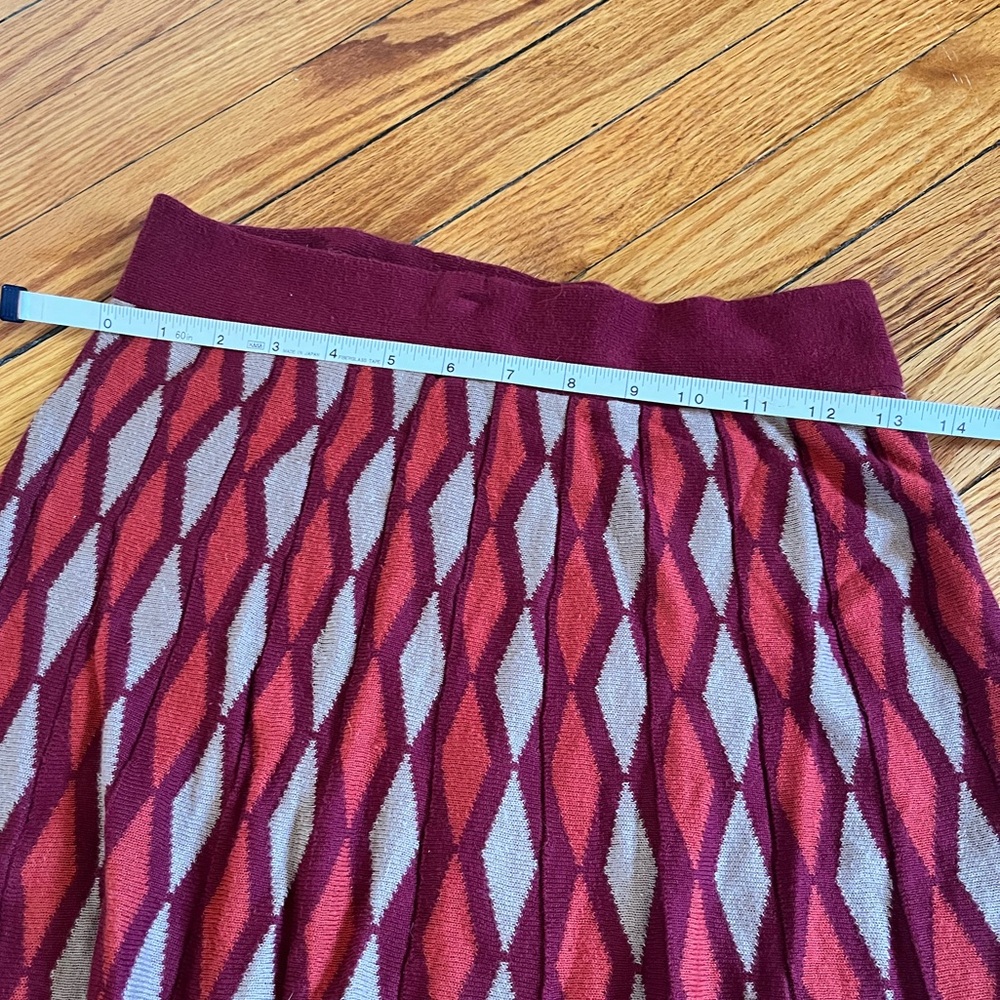 Knit geometric print vintage midi skirt - Picture 3 of 4